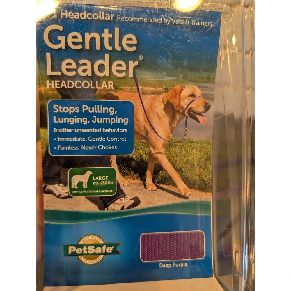PetSafe Gentle Leader Headcollar Deep Purple Large 60-130 lb Dog Training Collar